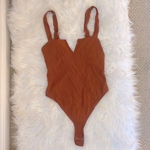 SOLD Free People Pippa Burnt Orange Amber V Wired Bodysuit 🧡🔥